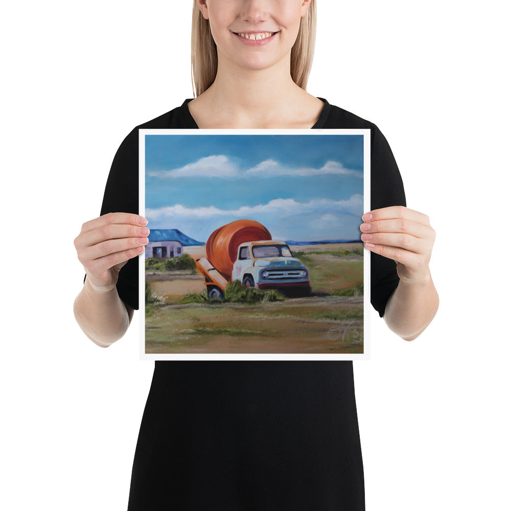 Summer Lake Hot Springs Cement Truck Poster