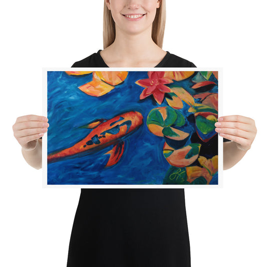 Koi Fish and Lilly Pads Poster