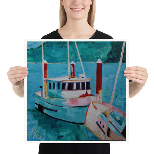 Newport Bay Commercial Fishing Boats Poster