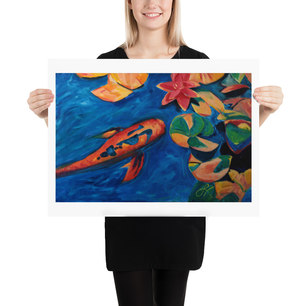 Koi Fish and Lilly Pads Poster