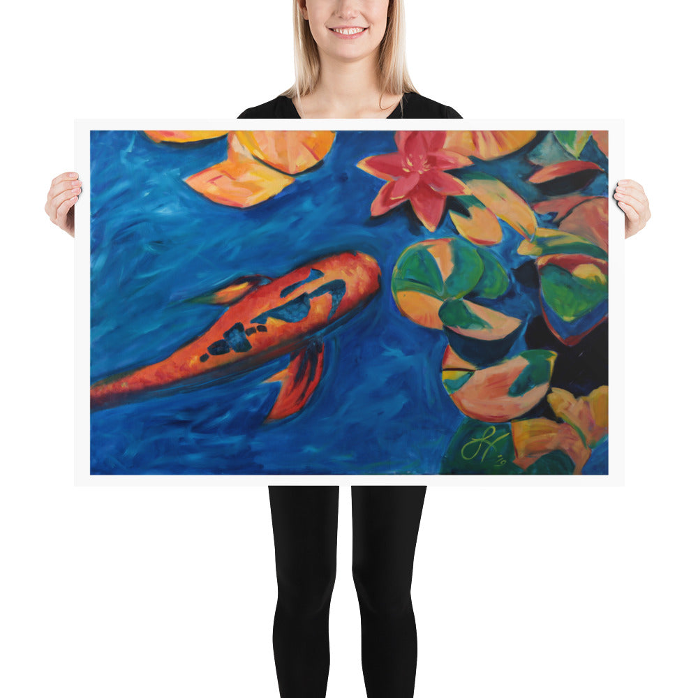 Koi Fish and Lilly Pads Poster