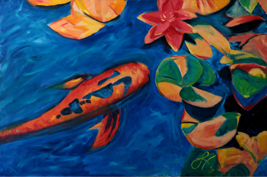 Koi Fish and Lily Pads