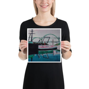 Pacific Ocean Boats Poster