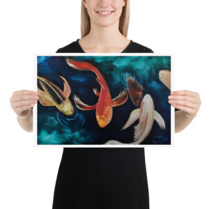 Koi Fish in the Pond Poster